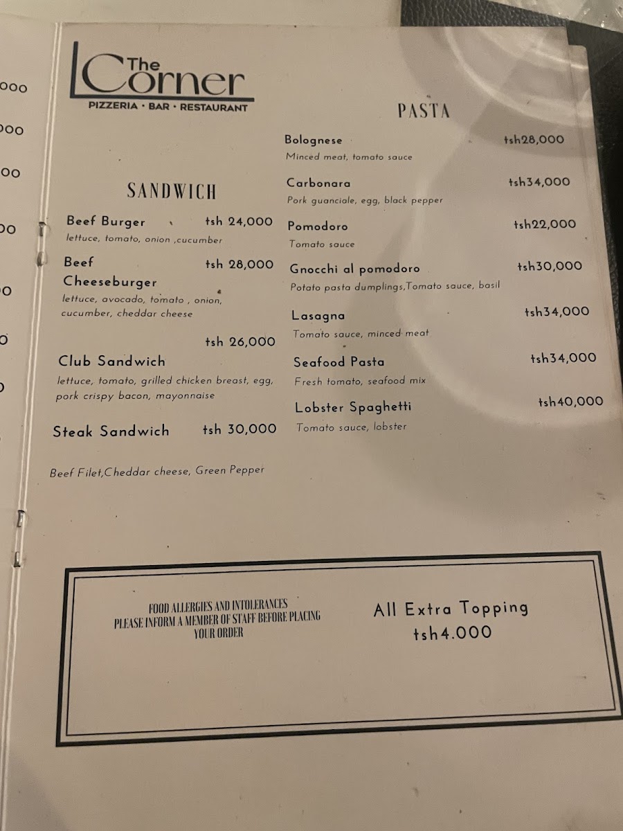 Menu The Corner-10